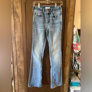 We The Free Blue Boot Cut Jeans with Vintage Faded Look